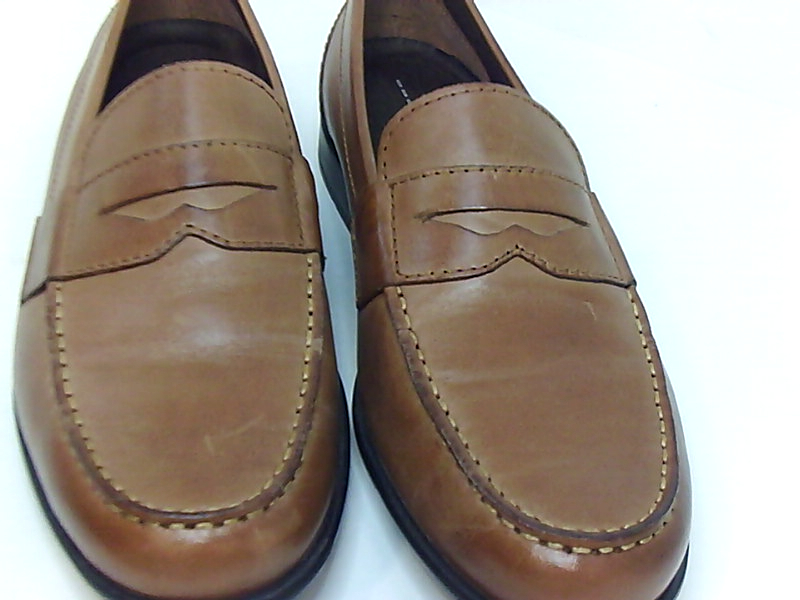 Rockport Mens M76444 Leather Round Toe Penny Loafer Cognac Size 10 0