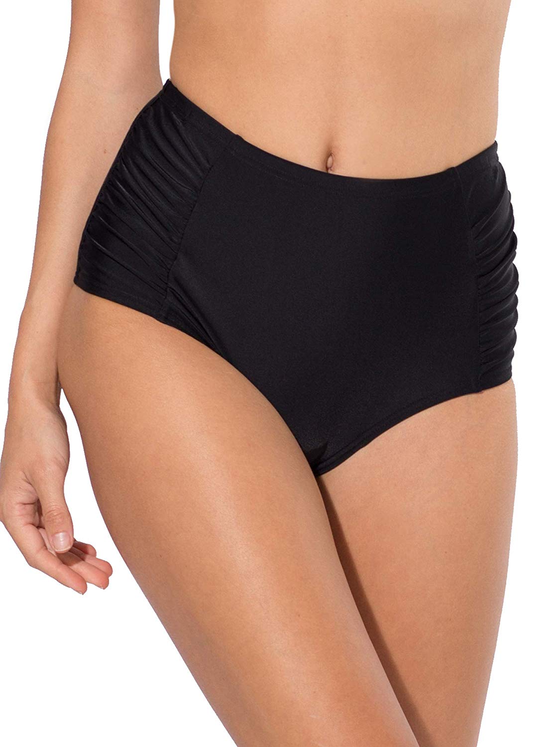 Smart Sexy Women S High Waisted Shaping Bikini Bottom Black Hue