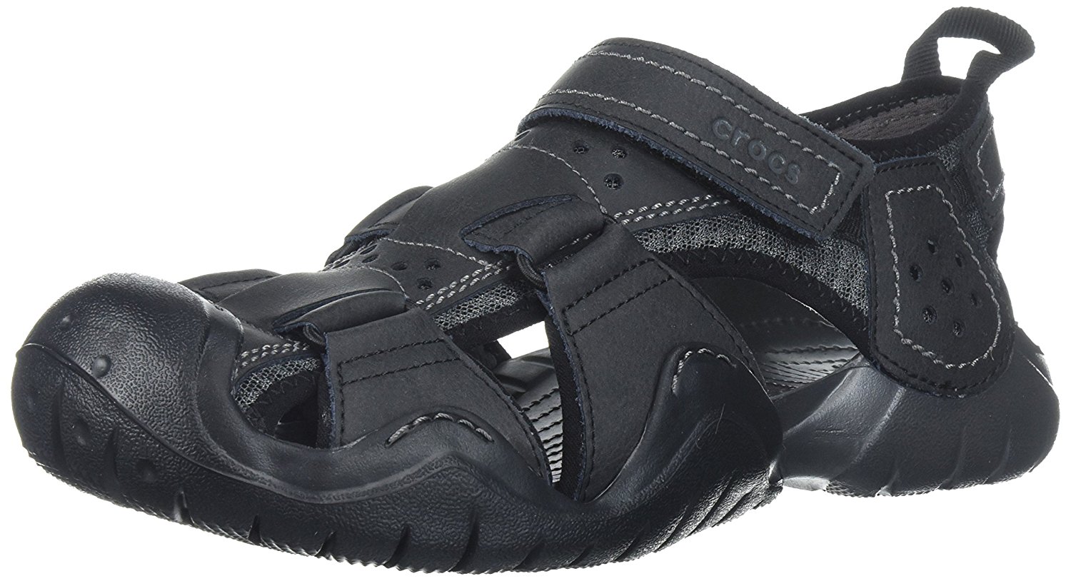 Crocs Men's Swiftwater Leather Fisherman Sandal