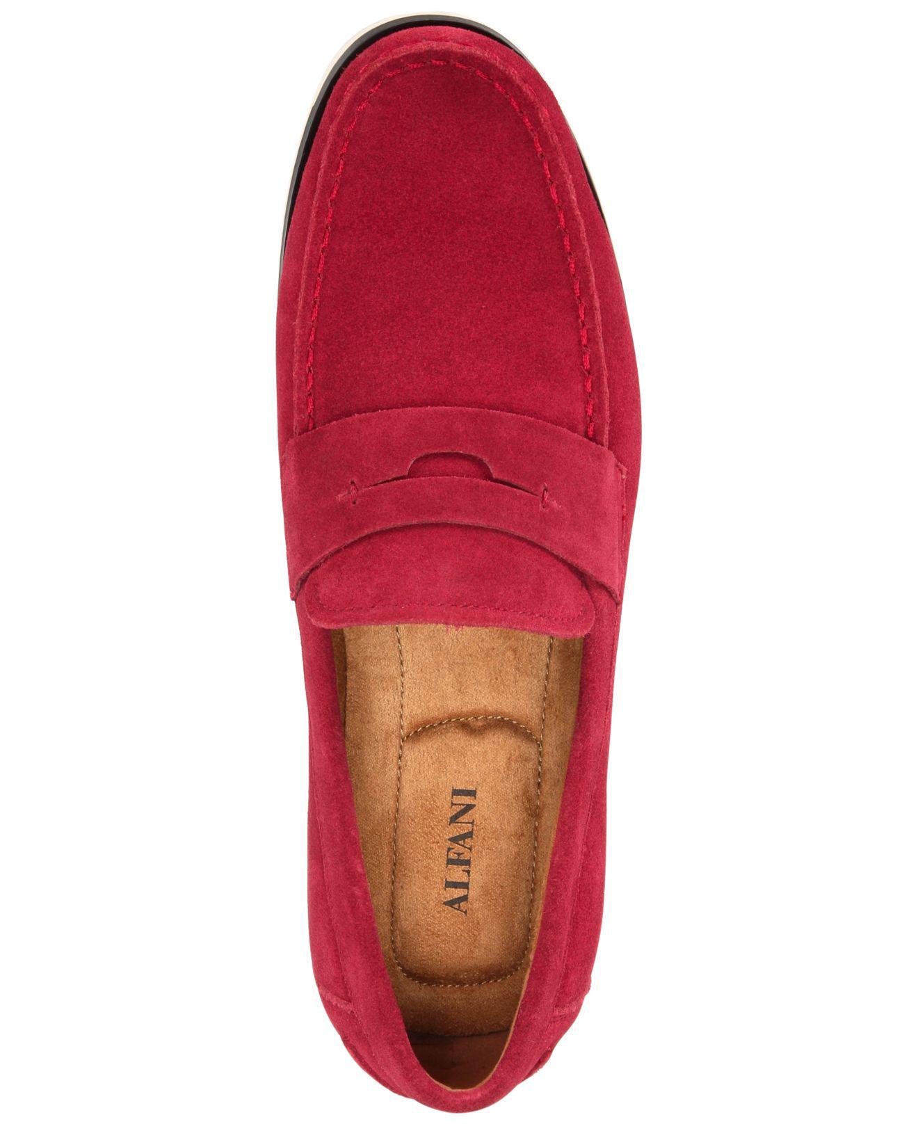 Alfani Mens Sawyer Leather Closed Toe Penny Loafer Red Size Ebay