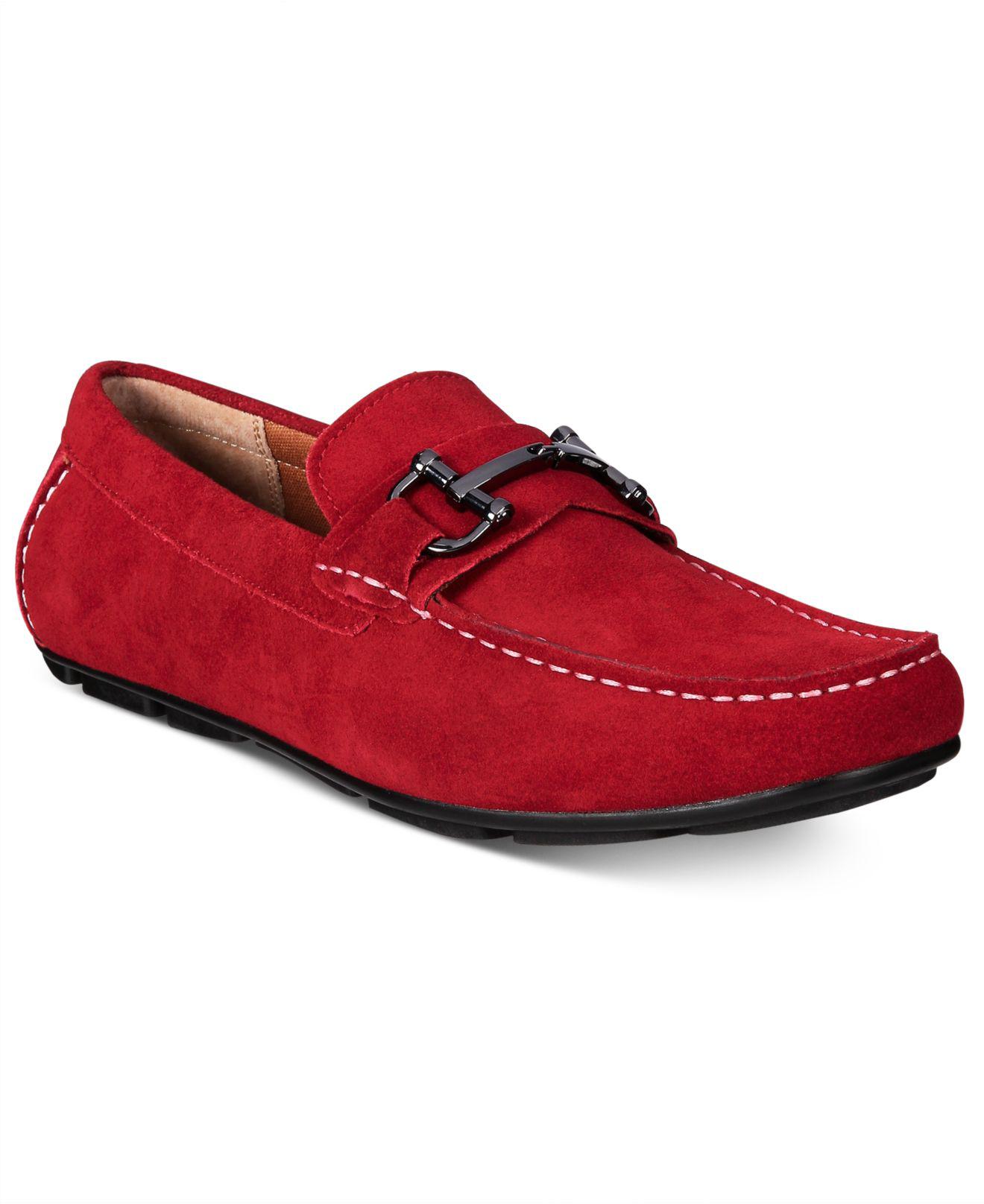 Alfani Womens James Leather Square Toe Loafers Red Size Aaif Ebay