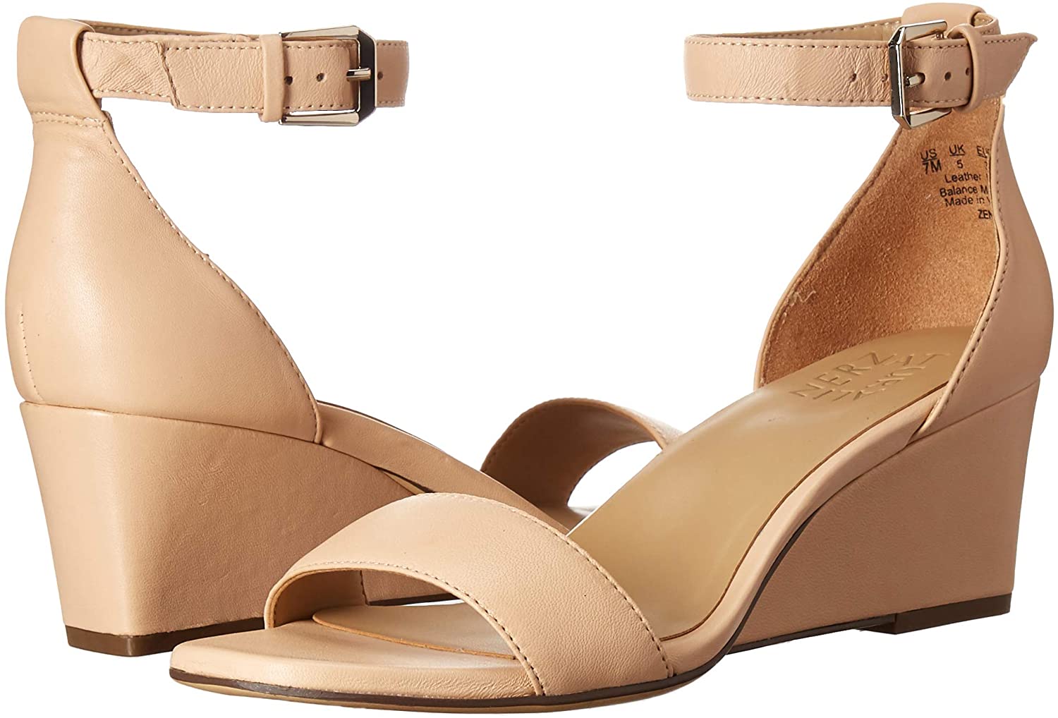 Naturalizer Women S Zenia Wedge Sandal Soft Nude Size Paka