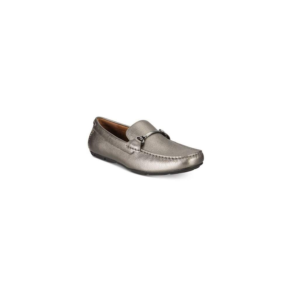 Alfani Mens Marcus Leather Square Toe Penny Loafer Pewter Size