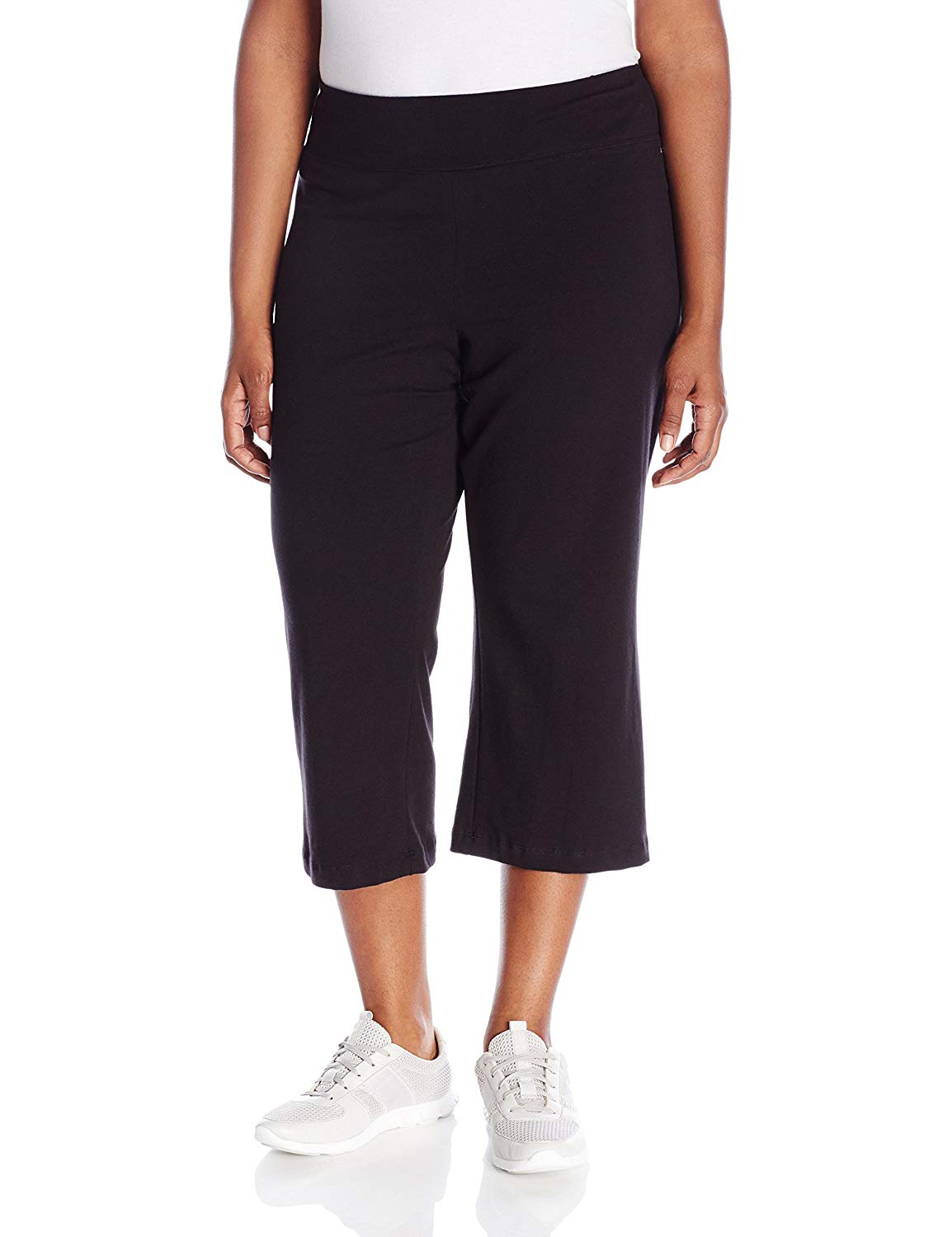 Jockey Women S Slim Capri Flare Athletic Pant Deep Deep Black Size X