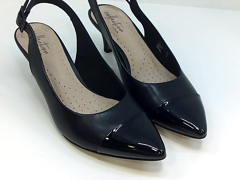 Clarks Womens Linvale Emmy Leather Pointed Toe SlingBack