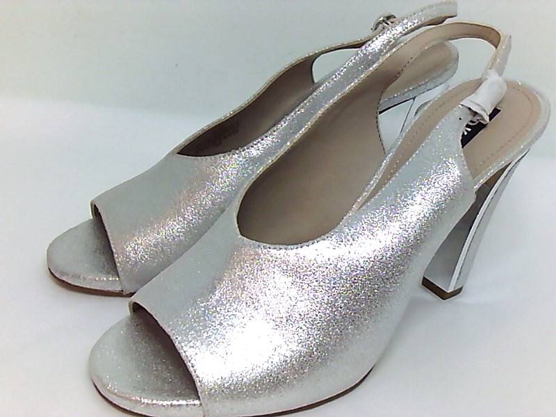 silver flat open toe shoes