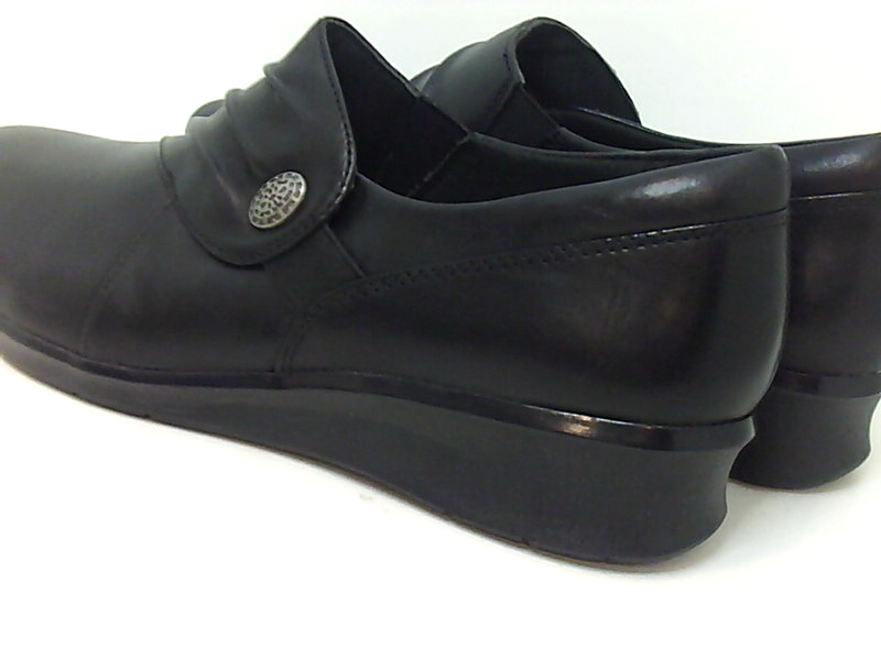 Clarks Womens Hope Roxanne Almond Toe Loafers, Black