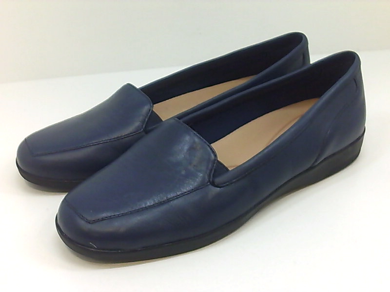 wide fit navy loafers