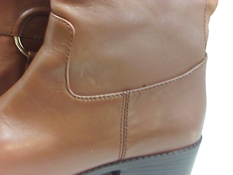 Alfani Womens Briaah Leather Closed Toe Knee High Riding Boots, Cognac