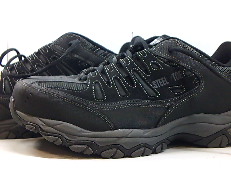 Skechers Mens Crankton Steel toe Lace Up Safety Shoes, Black/Charcoal ...