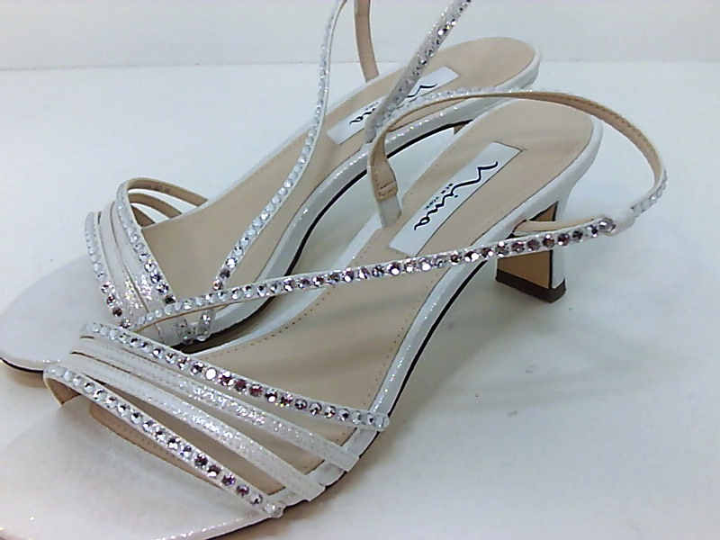 Nina Womens Gerri-Fy Open Toe Bridal Strappy Sandals, Silver, Size 8.5 eXBQ | eBay