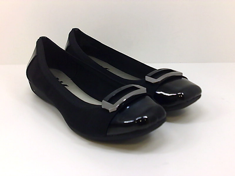 Anne Klein Womens Uplift Fabric Square Toe Ballet Flats, Black Combo ...