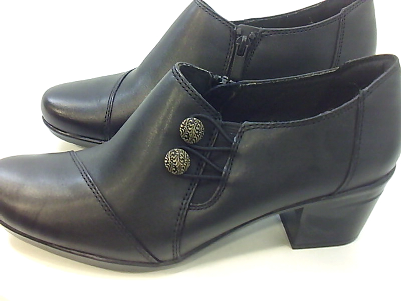 CLARKS Women's Emslie Warren Slip-on Loafer, Black Leather, Size 7.5 ...