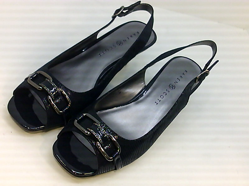 navy peep toe slingbacks