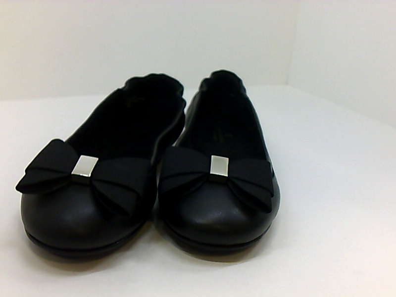 black fabric ballet flats