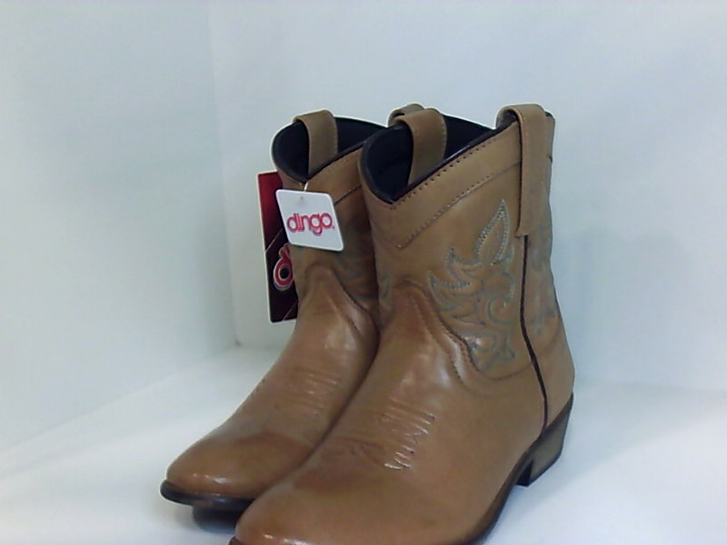 Dingo Womens Willie Leather Round Toe Ankle Cowboy Boots, Antique Tan