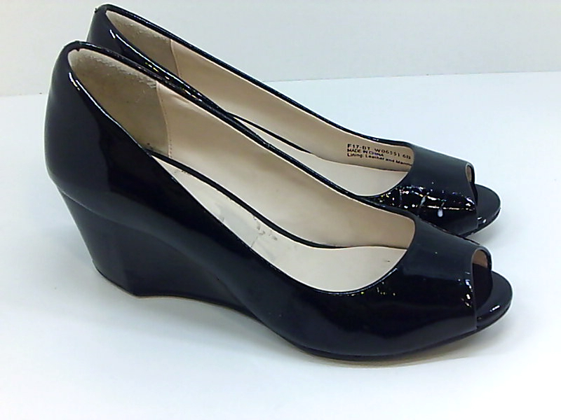 cole haan black peep toe pump