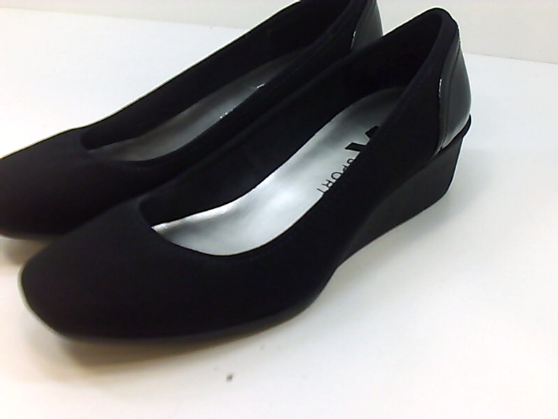 Anne Klein Sport Women's Wisher Fabric Wedge Pump, Black, Size 9.5 U8Co ...