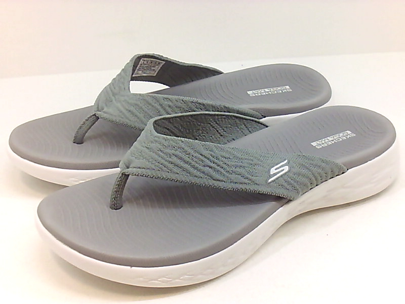 Skechers Women's Shoes goga mat Open Toe Casual, Grey, Size 9.0 Iejl