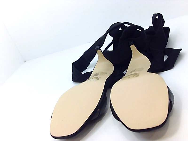 black chunky tie up sandals
