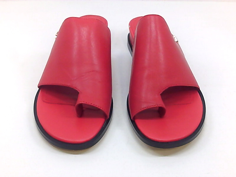 DKNY Womens Daz Leather Split Toe Casual Slide Sandals, Red, Size 6.0 ...