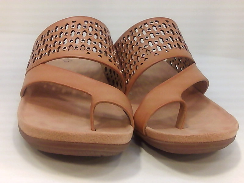 Bare Traps Womens Juny Leather Open Toe Casual Slide Sandals, Auburn ...