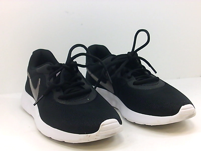 Nike Womens tanjun Canvas Low Top Lace Up Running Sneaker, Black,white ...
