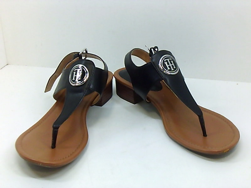 black leather thong sandals womens