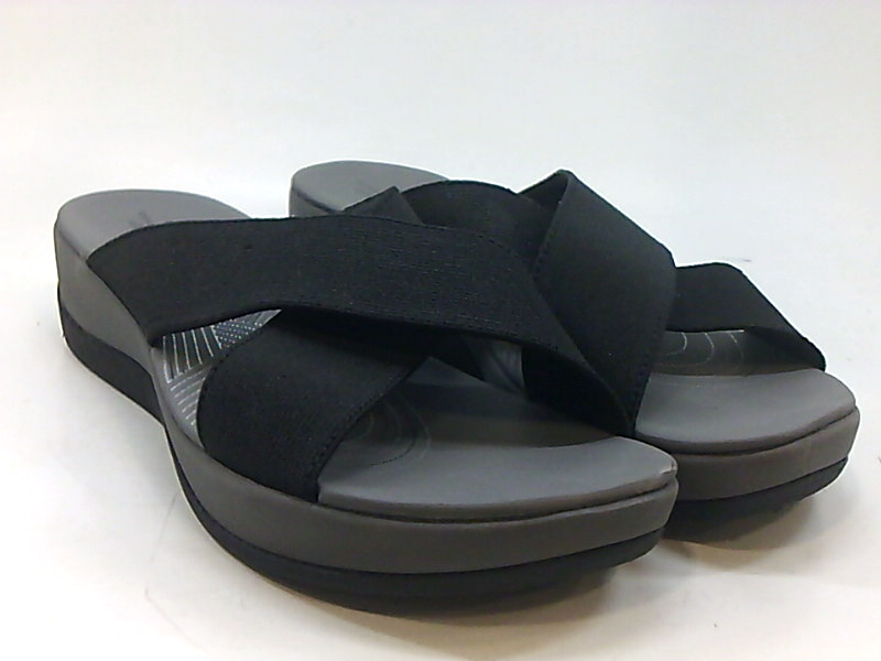 Clarks Womens Arla Elin Open Toe Casual Slide Sandals, Black, Size 9.0 ...