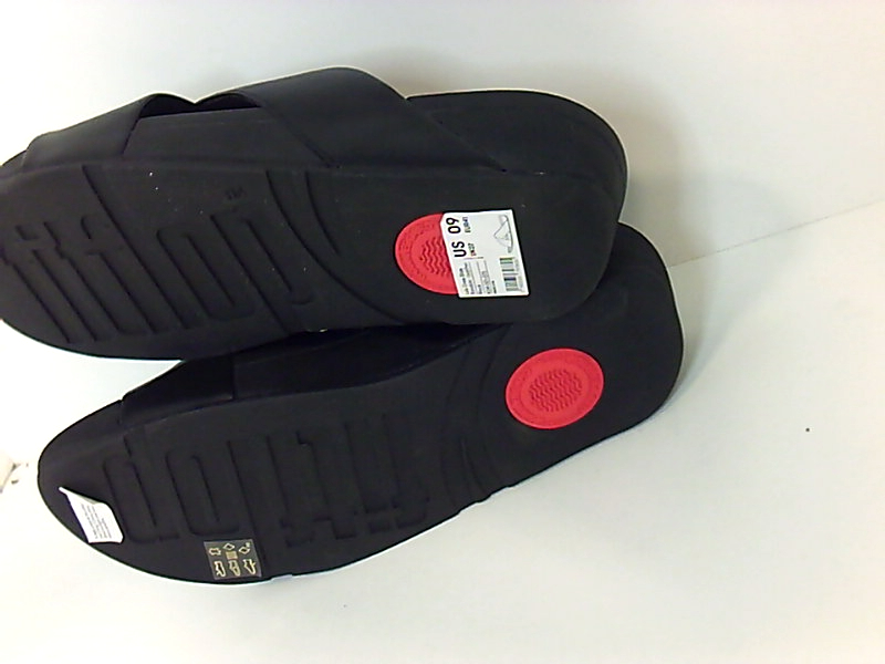 FitFlop Women's Lulu Cross Slide Sandals-Leather, Black, Size 8.0 TyUw 190035797782 | eBay