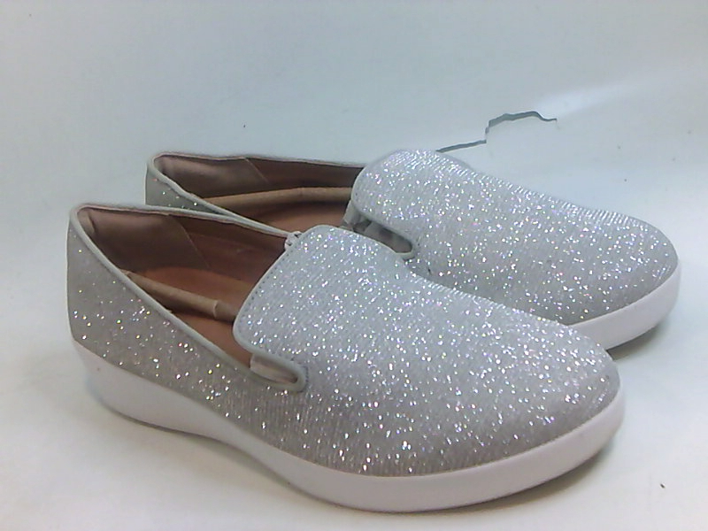 FitFlop Womens Audrey Glitzy Slip On Loafer Shoes, Silver, Size 8.5 rUtz | eBay