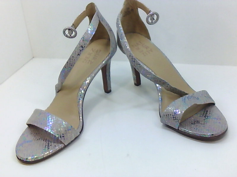 Naturalizer Womens Kinsley Open Toe Formal Ankle Strap Sandals, Silver, Size 9.5 | eBay