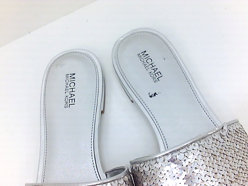 Michael Michael Kors Womens Shelly Open Toe Casual Slide, Silver, Size 9.0 FYsm | eBay