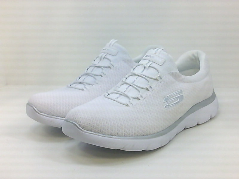 Skechers Womens Summits Low Top Bungee Fashion Sneakers, White/Silver, Size 9.0 | eBay