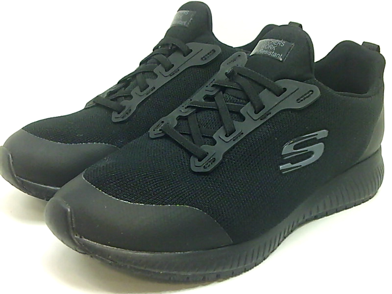 Skechers Mens 77222 Soft toe Slip On Safety Shoes, Black, Size 10.0