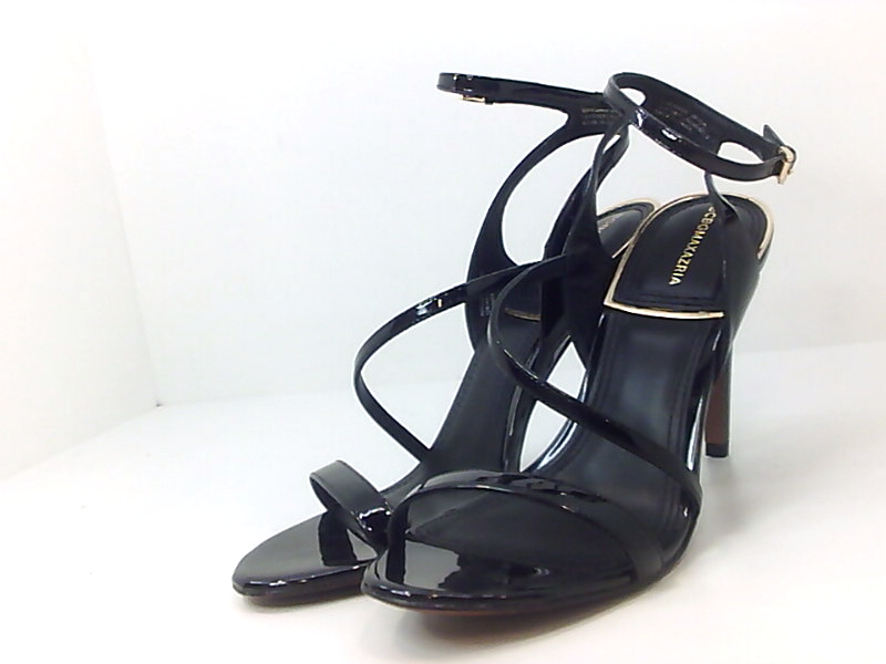 black patent ankle strap