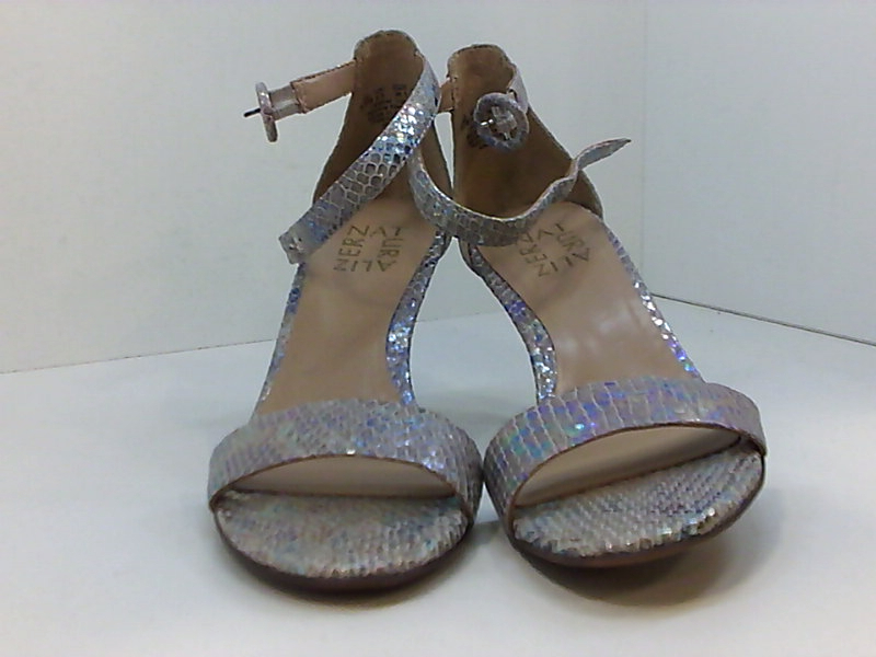 Naturalizer Womens Kinsley Open Toe Formal Ankle Strap Sandals, Silver, Size 6.5 | eBay