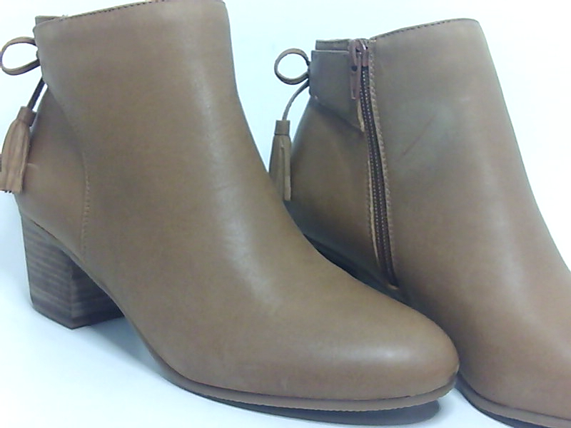 Crown Vintage Womens rena Leather Almond Toe Ankle Fashion Boots, Tan