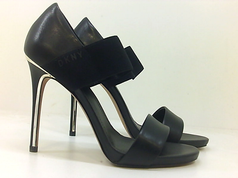 DKNY Womens Iva Leather Open Toe Special Occasion Strappy, Black, Size 7.5 oZ1L | eBay