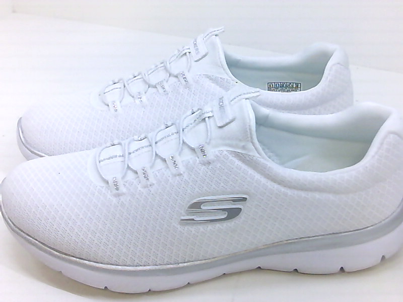 Skechers Womens Summits Low Top Bungee Fashion Sneakers, White, Size 8.