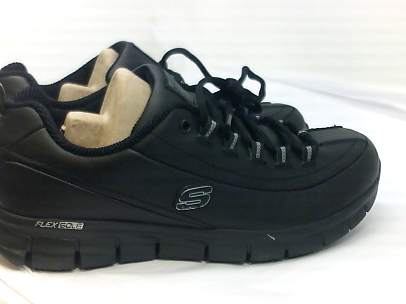 Skechers Womens Sure Track Trickel Leather Low Top Lace Up, Black, Size ...
