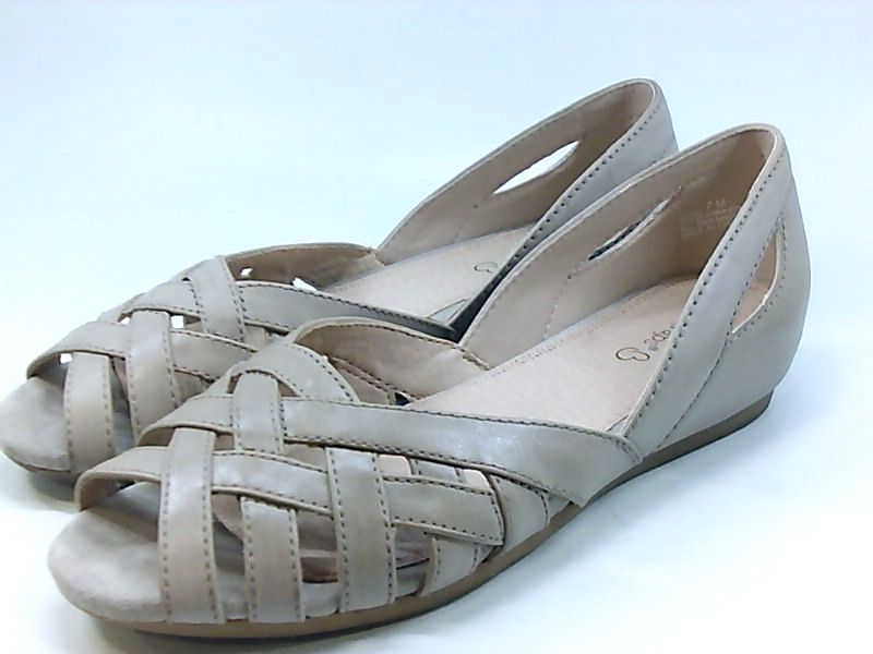 Bare Traps Womens Mabil Peep Toe Casual Slide Sandals, Taupe, Size 7.0 ...