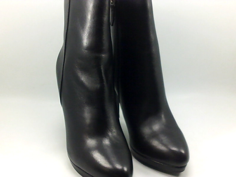 Nine West Womens Querida Platform Booties Leather Almond Toe, Black ...