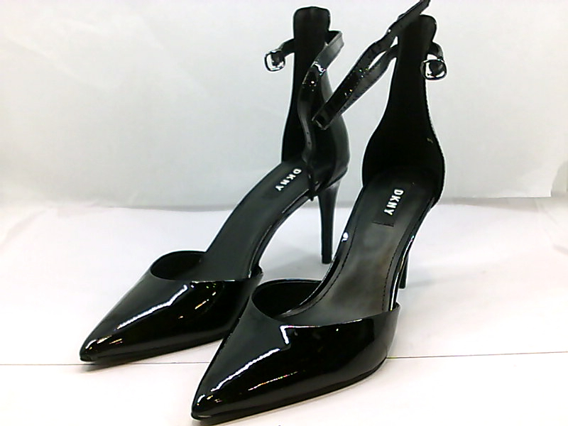 DKNY Women's Shoes lace-Ankle Strap pump Pointed Toe, Black patent ...