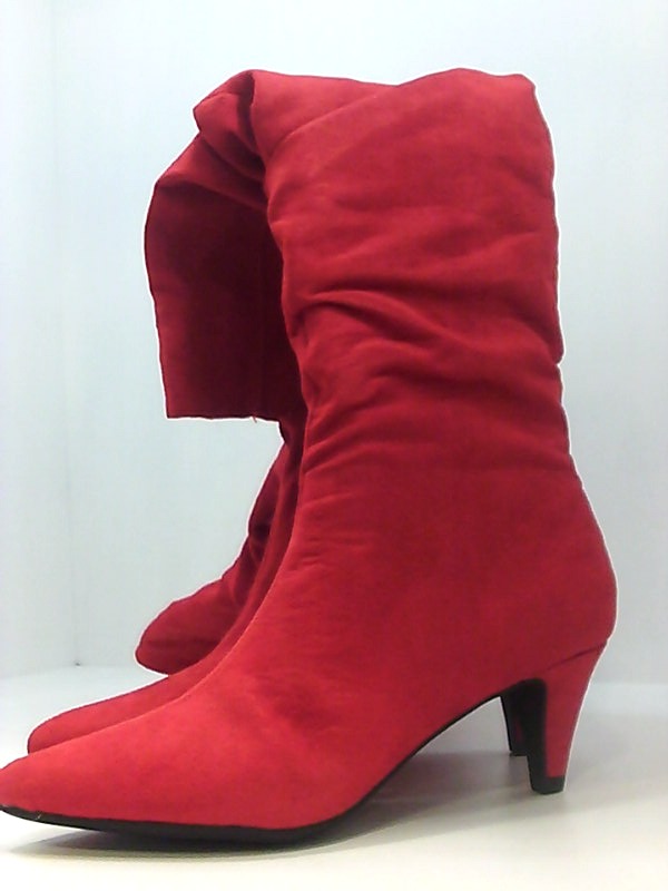 Bar III Womens EDINA Suede Pointed Toe Knee High Fashion Boots, Red ...