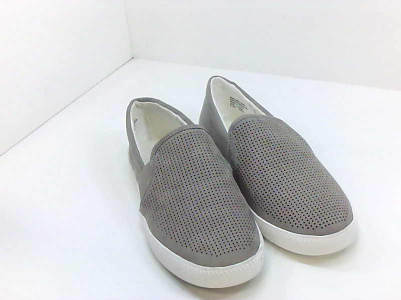 light gray slip on sneakers