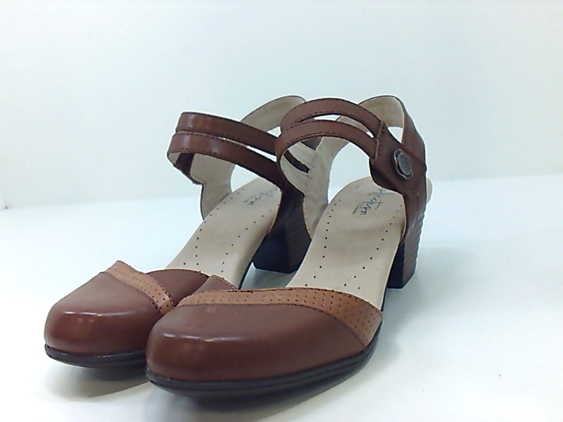 Clarks Women's Shoes Valarie Rally Leather Closed, Mahogany Leather