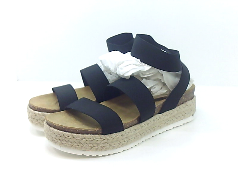 Steve Madden Women's Shoes Kimmie Leather Open Toe Casual, Black, Size 9.0 JkpH | eBay