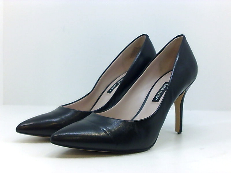 Nine West Womens FLAX Leather Pointed Toe Classic Pumps, Black Leather ...