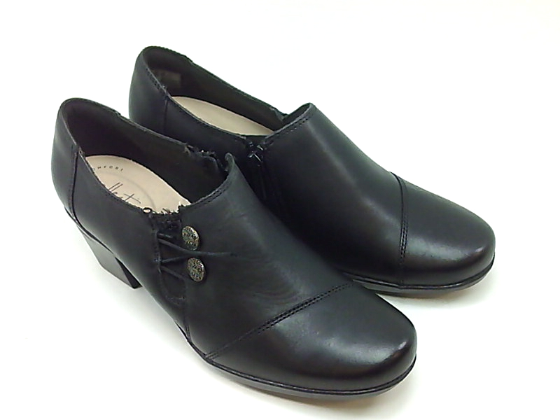 CLARKS Women's Emslie Warren Slip-on Loafer, Black Leather, Size 8.5 ...